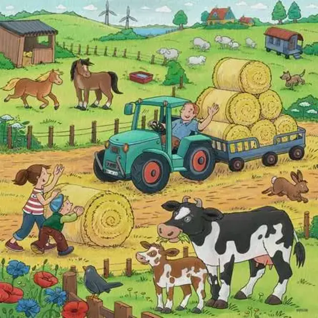 Ravensburger Puzzel - Op de boerderij - 3x49st.