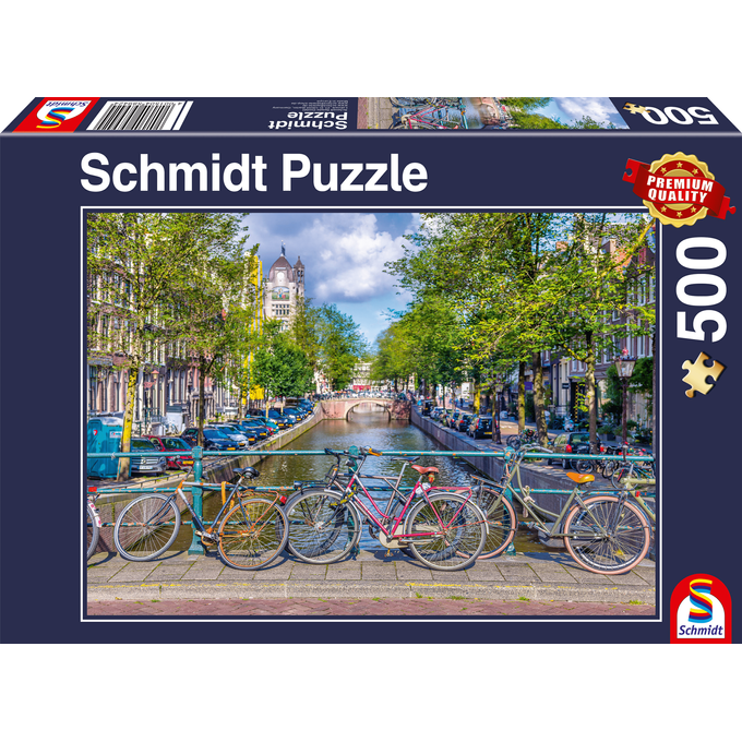 Puzzel - Amsterdam, fietsen op de brug - 500st.