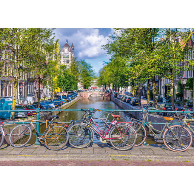 Puzzel - Amsterdam, fietsen op de brug - 500st.