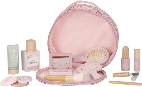 Make-up set - Beautycase - Hout in stoffen tas