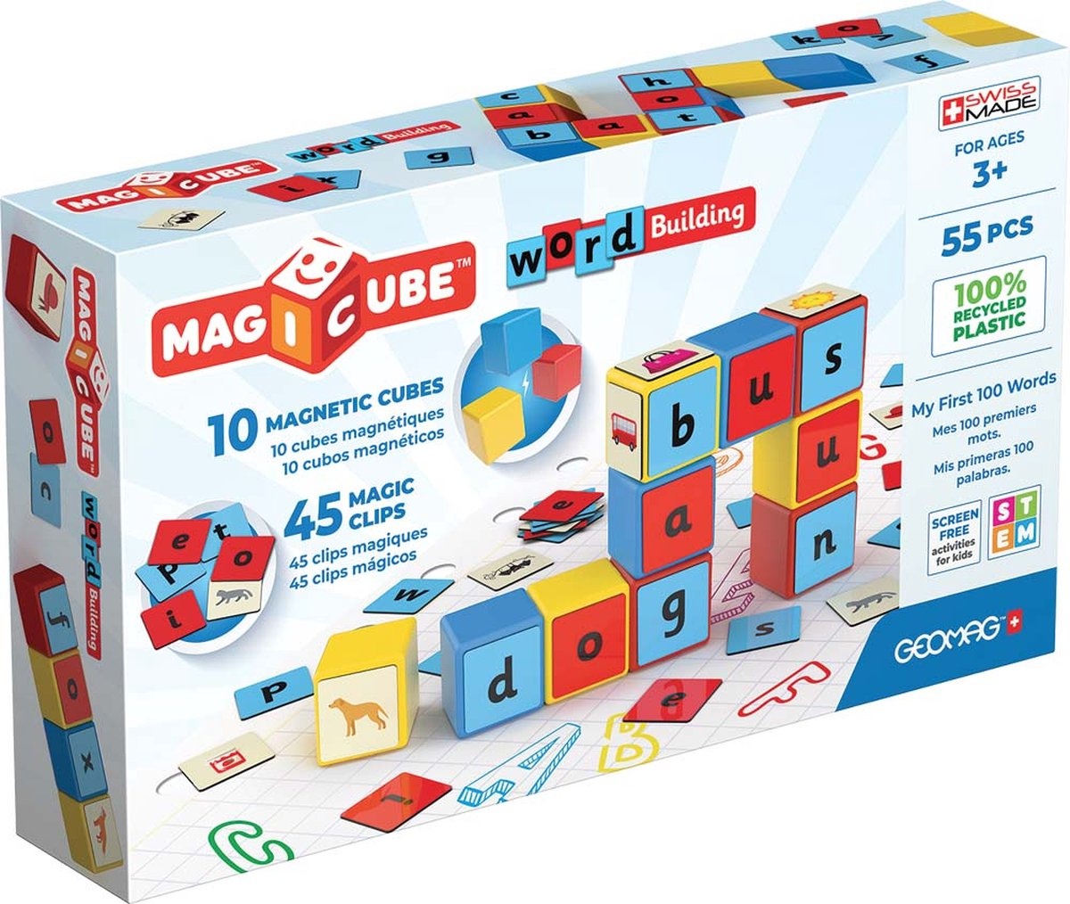 Geomag - Magicube - Magnetische blokken - Word building - 55dlg.