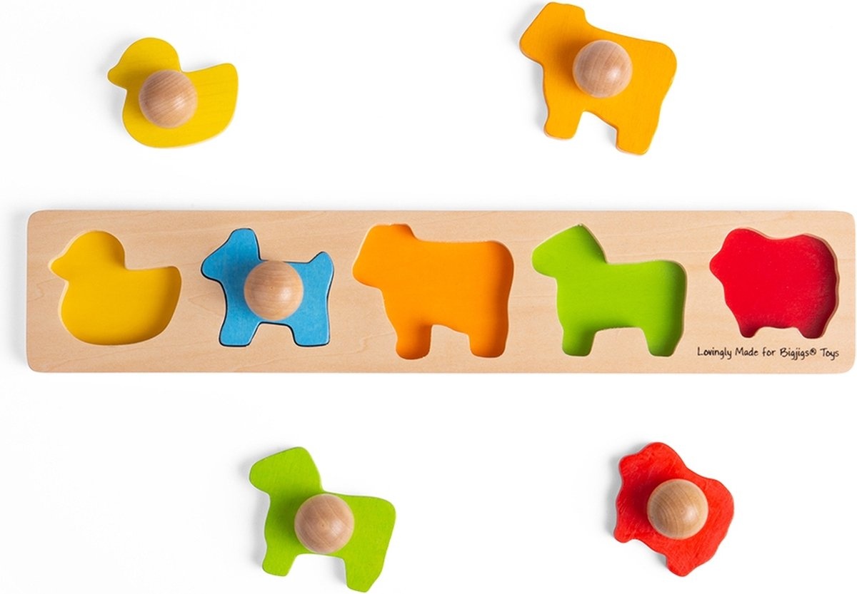 Puzzel - Vormen en kleuren leren - Dieren - 1+