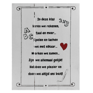Muurdecoratie - In deze klas leren we rekenen ... - 30x40cm