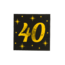 Paper Dreams Servetten - 40 jaar - Goud,zwart- 33x33 cm - 16st.