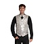 Partychimp Gilet & vlinderstrik - Disco - Zilver - Glanzend - XL