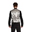 Partychimp Gilet & vlinderstrik - Disco - Zilver - Glanzend - L