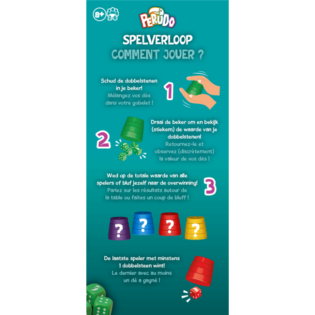 Spel - Perudo - NL/FR - 2 tot 6 spelers - 8+
