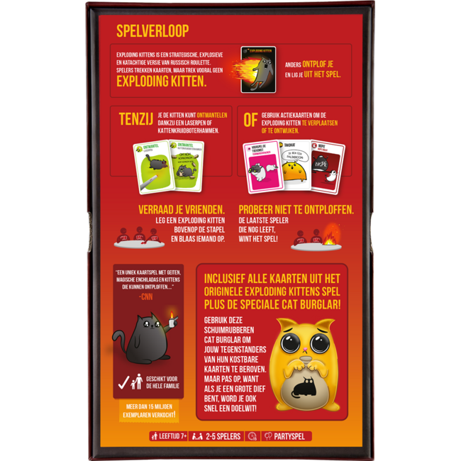 Exploding kittens Spel - Exploding kittens - Cat burglar editie - 7+
