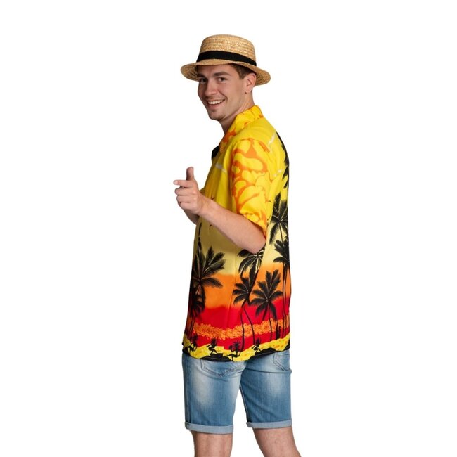 Partychimp Shirt - Hawaii - Yellow paradise - S/M