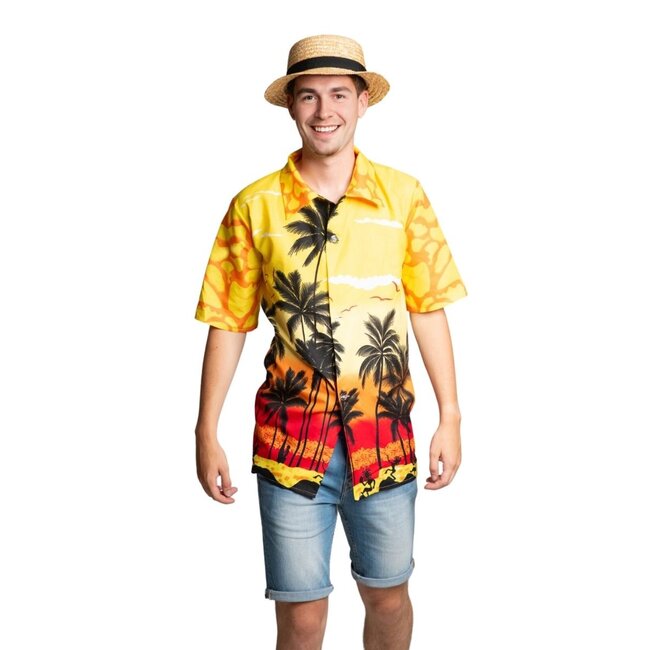 Partychimp Shirt - Hawaii - Yellow paradise - S/M