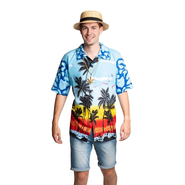 Partychimp Shirt - Hawaii - Blue paradise - L/XL