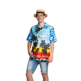 Partychimp Shirt - Hawaii - Blue paradise - S/M