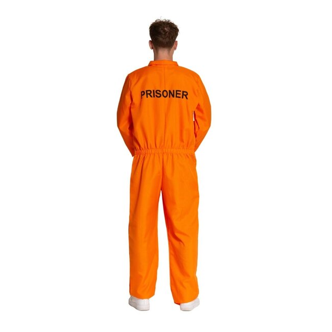 Partychimp Kostuum - Gevangene - Oranje - Jumpsuit - XL