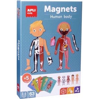 Apli Magneetspel - Menselijk lichaam magneetkaart - 63dlg.