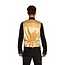 Partychimp Gilet & vlinderstrik - Disco - Goud - Glanzend - S