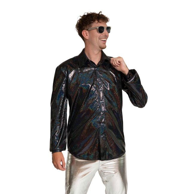 Partychimp Shirt - Disco - Zwart - Glanzend - M