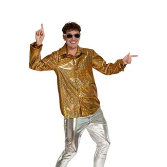 Partychimp Shirt - Disco - Goud - Glanzend - XL