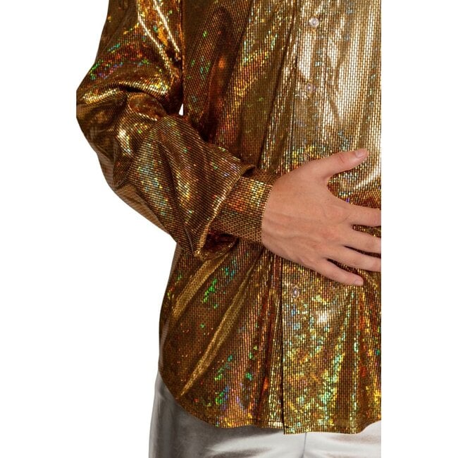 Partychimp Shirt - Disco - Goud - Glanzend - XL