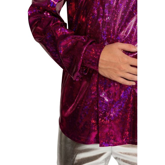 Partychimp Shirt - Disco - Fuchsia - Glanzend - XL