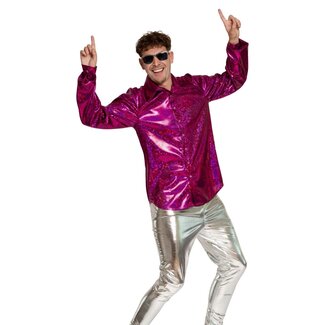 Partychimp Shirt - Disco - Fuchsia - Glanzend - M