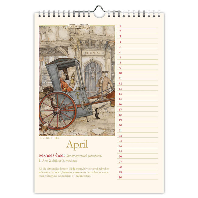 Comello Verjaardagskalender - Anton Pieck - Oude ambachten - 18x25cm