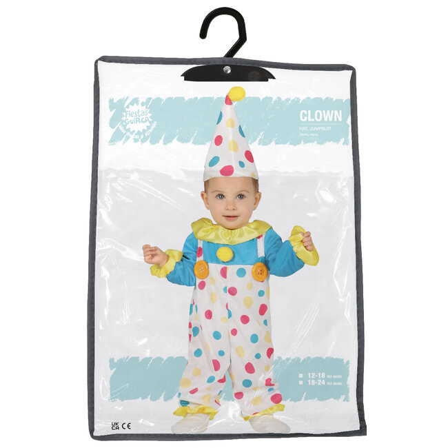 Guirca Creations Kostuum - Clown - Baby - mt.86 - 1-1,5jr.