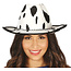 Fiestas Guirca Hoed - Cowboy - Wit met koeienprint