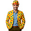 Hoed - Bolhoed - Clown - Geel met gekleurde stippen