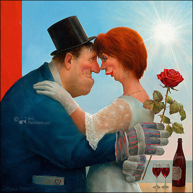 Comello Kaartenmapje - 2 x 4 designs - Marius van Dokkum - True love - 12x12cm