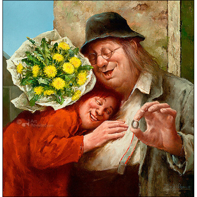 Comello Kaartenmapje - 2 x 4 designs - Marius van Dokkum - True love - 12x12cm