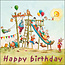 Comello Kaartenmapje - 2 x 4 designs - Marius van Dokkum - Happy Birthday - 12x12cm