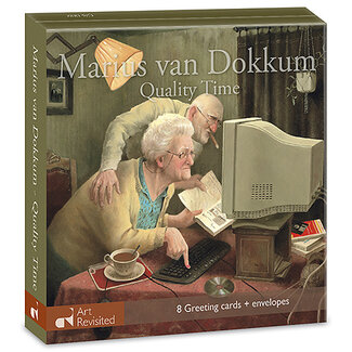 Comello Kaartenmapje - 2 x 4 designs - Marius van Dokkum - Quality time - 12x12cm