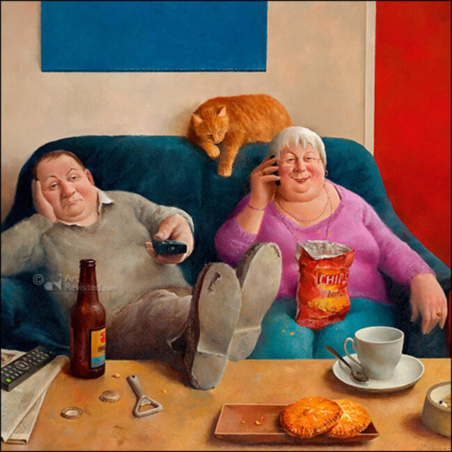 Comello Kaartenmapje - 2 x 4 designs - Marius van Dokkum - Quality time - 12x12cm