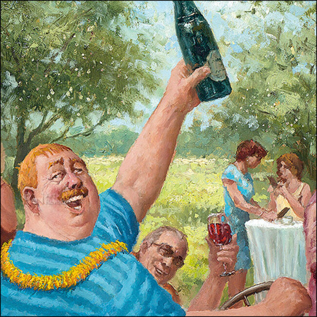 Comello Kaartenmapje - 2 x 4 designs - Marius van Dokkum - Tuinfeest - 12x12cm