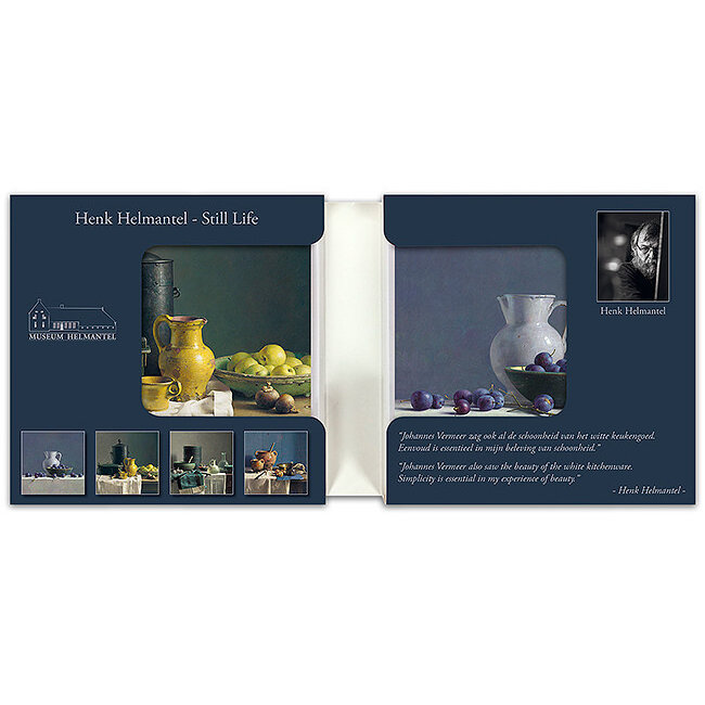 Comello Kaartenmapje - 2 x 4 designs - Henk helmantel - Still life - 12x12cm