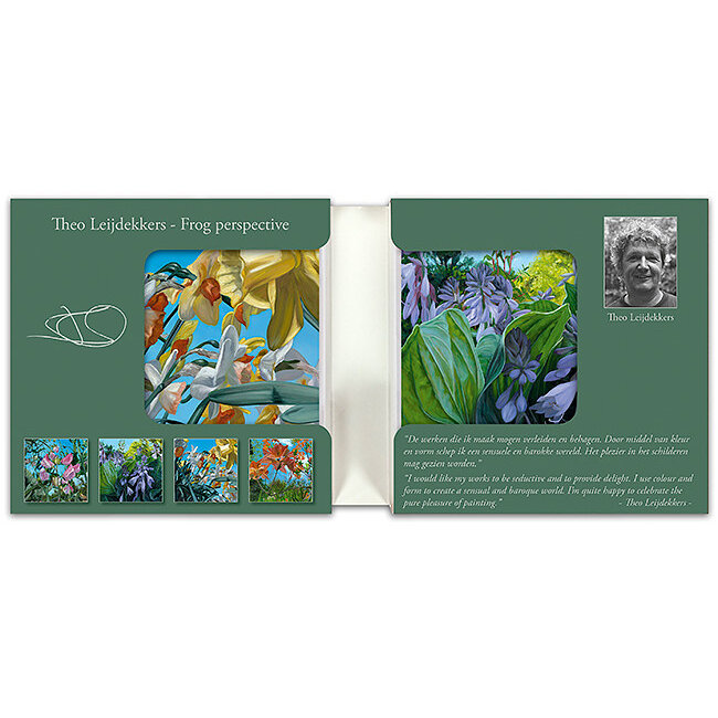 Comello Kaartenmapje - 2 x 4 designs - Theo Leijdekkers - Frog perspective - 12x12cm
