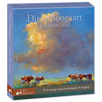 Comello Kaartenmapje - 2 x 4 designs - Dinie Boogaart - Lucht en land - 12x12cm