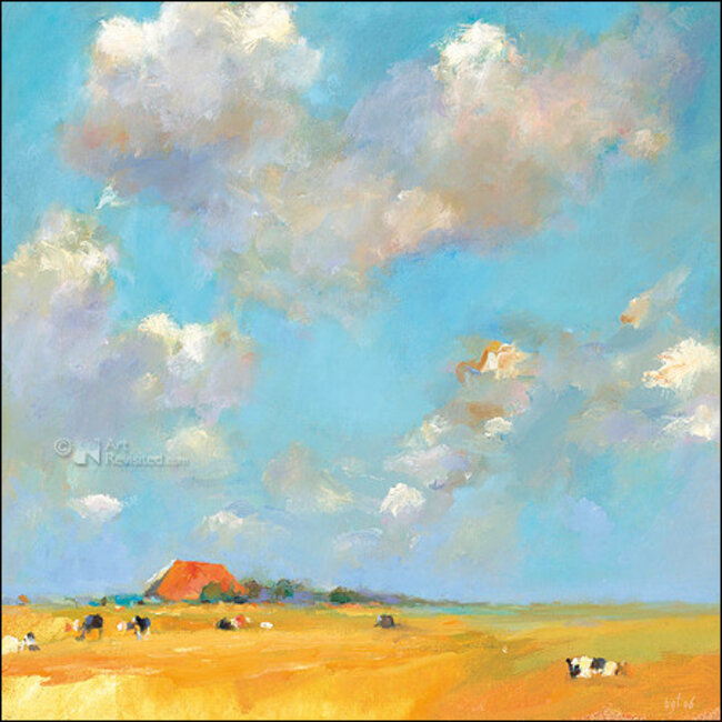 Comello Kaartenmapje - 2 x 4 designs - Dinie Boogaart - Lucht en land - 12x12cm