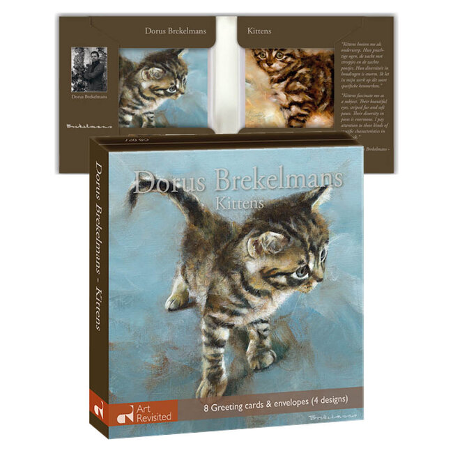 Comello Kaartenmapje - 2 x 4 designs - Dorus Brekelmans - Kittens - 12x12cm