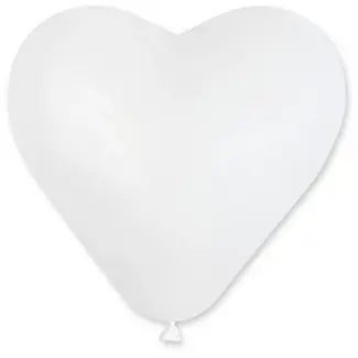 Ballonnen - Wit - Hart - 44cm - 50st.