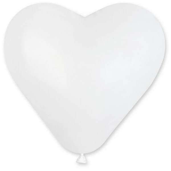 Ballonnen - Wit - Hart - 44cm - 50st.