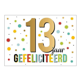 Artige Kaart - 13 jaar - Goud waard - GWA04