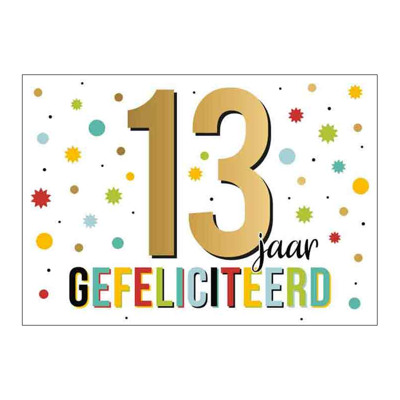 Kaart - Artige - Goud waard - 13 jaar - GWA04