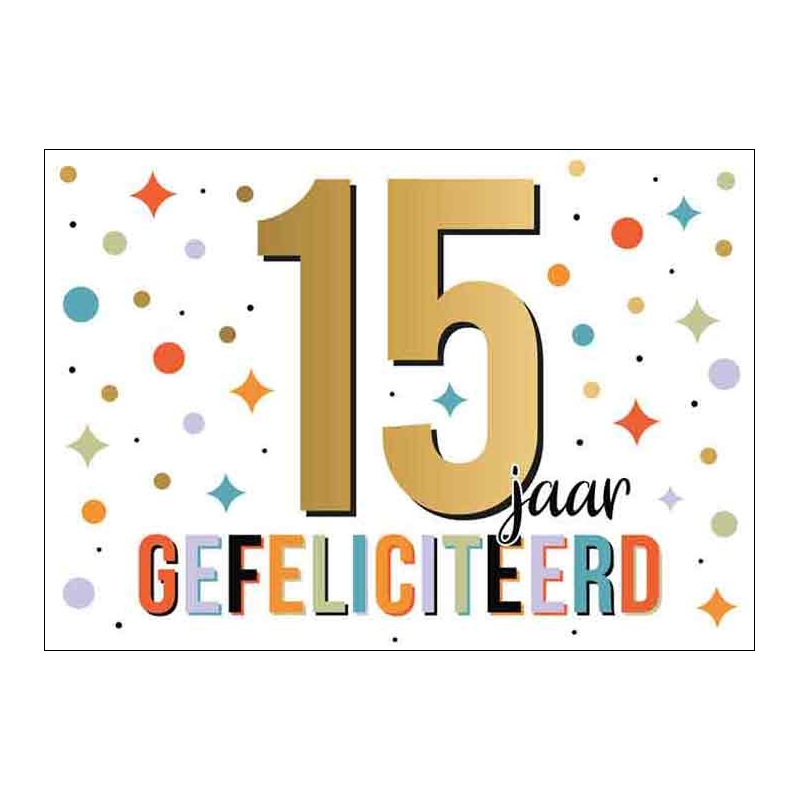 Kaart - Artige - Goud waard - 15 jaar - GWA06