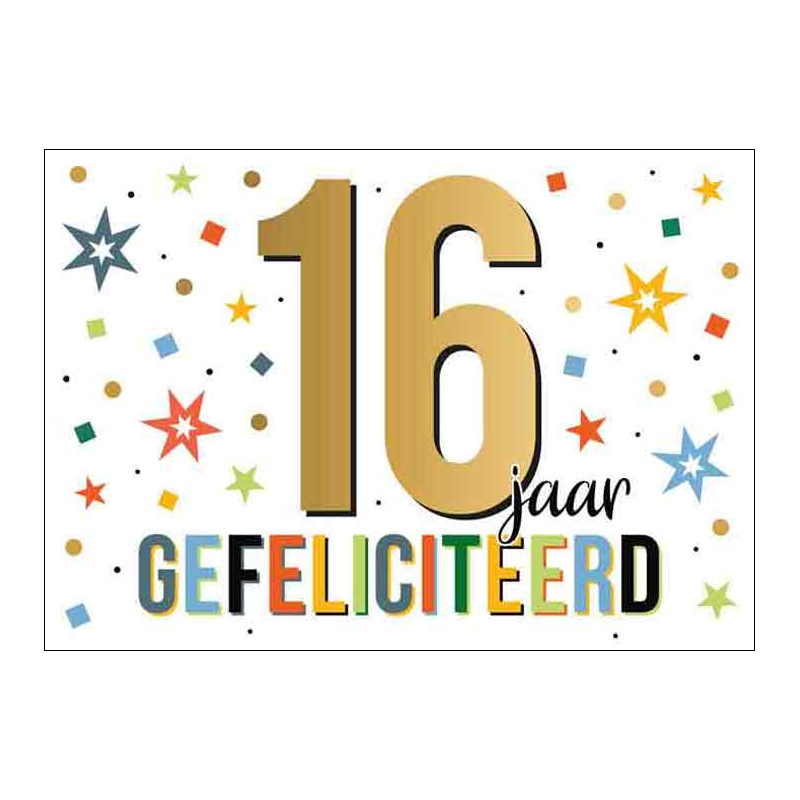 Kaart - Goud waard - 16 jaar - GWA07