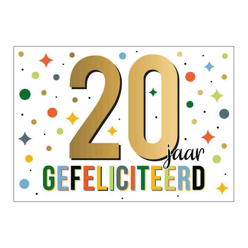 Kaart - Artige - Goud waard - 20 jaar - GWA11