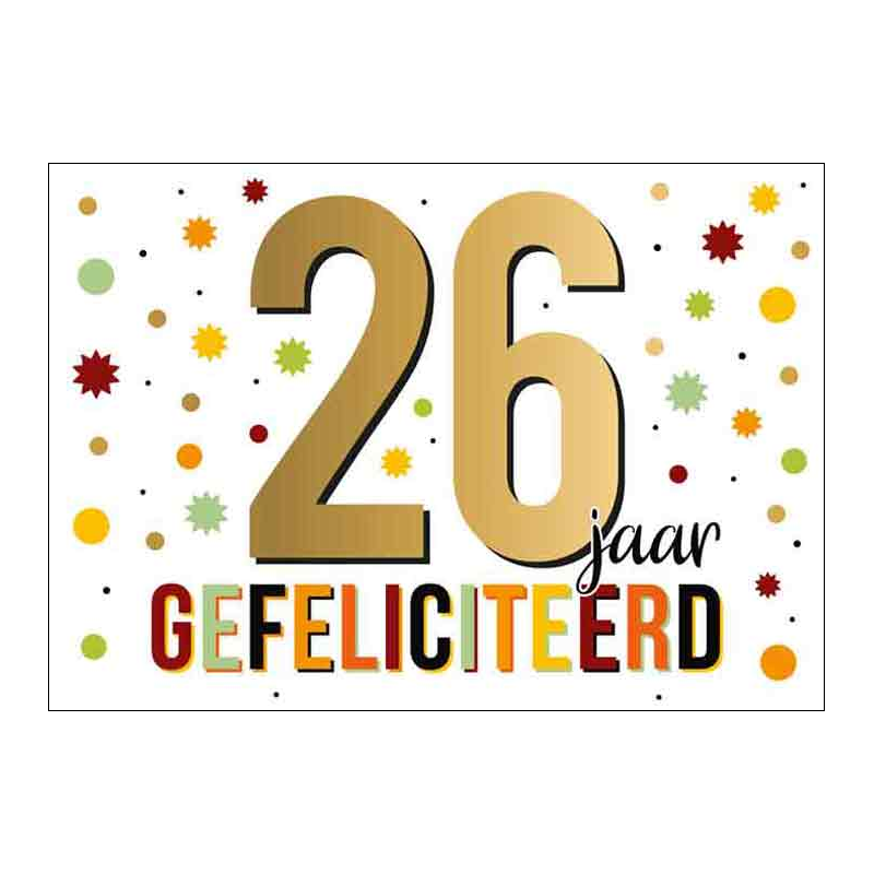 Kaart - Artige - Goud waard - 26 jaar - GWA17