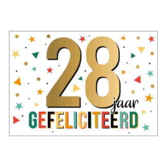 Artige Kaart - 28 jaar - Goud waard - GWA19