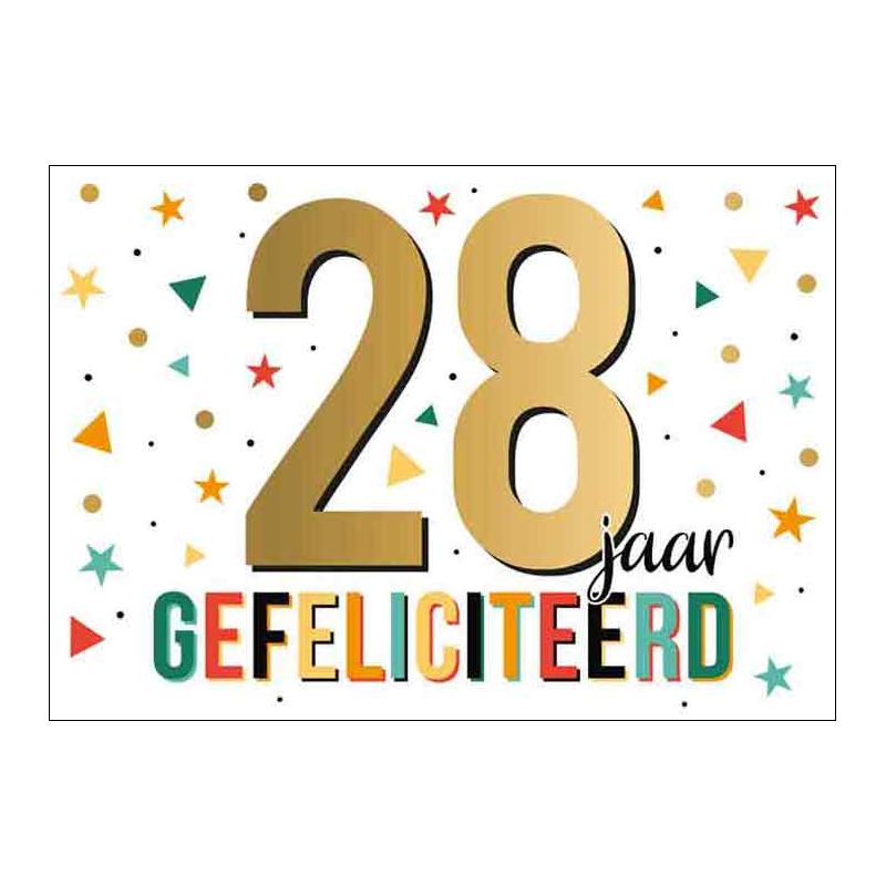 Kaart - Artige - Goud waard - 28 jaar - GWA19