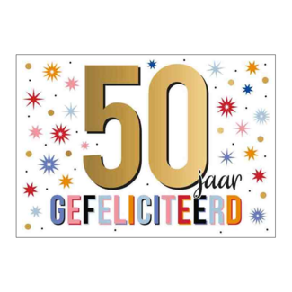Artige Kaart - 50 jaar (vrouw) - Goud waard - GWA25
